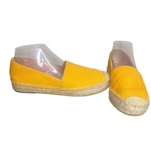 J. Crew Womens Espadrille Slip On Loafers Flats Yellow Shoes Size 7.5